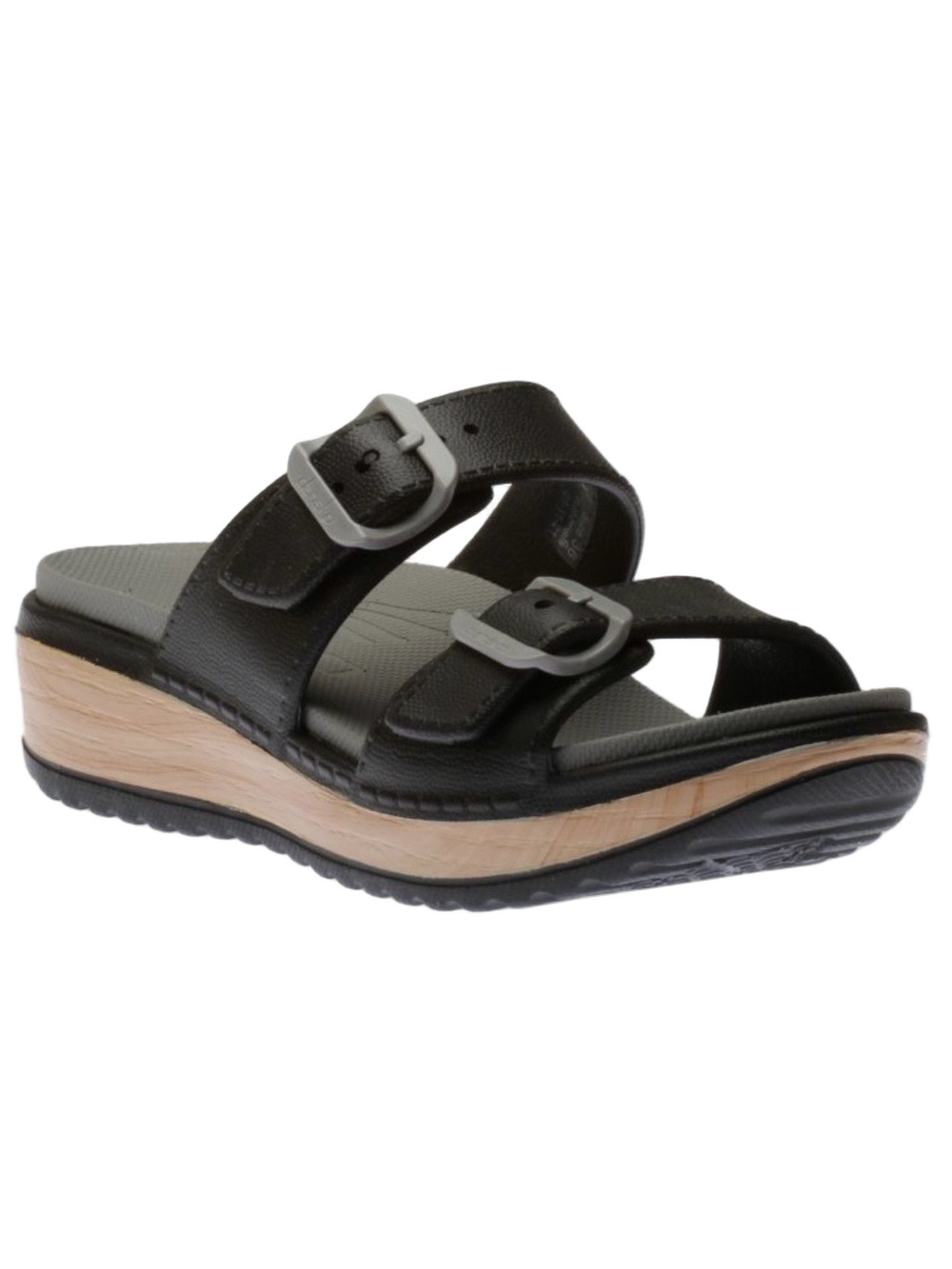 Kandi Black EVA Double Strap Slide Sandal Size 37 6.5 Sport Beach Casual Slip On